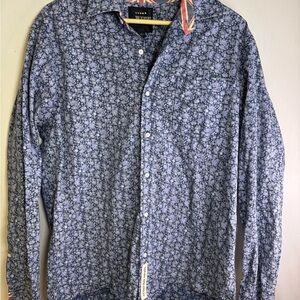 Rolling Stones RIFF Blue‎ Floral button up shirt